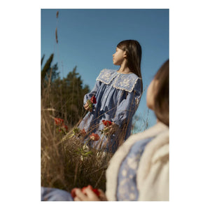Louise Misha - Hyacinte Organic Baumwolle Kleid | Blau