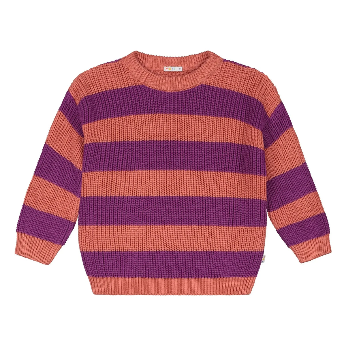 Yuki - Gestreifter Pullover aus Bio-Baumwolle | Rosa