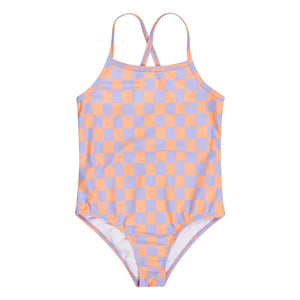Tumble N'Dry - Alagoas Damier Badeanzug aus recycelten Fasern | Lavendel
