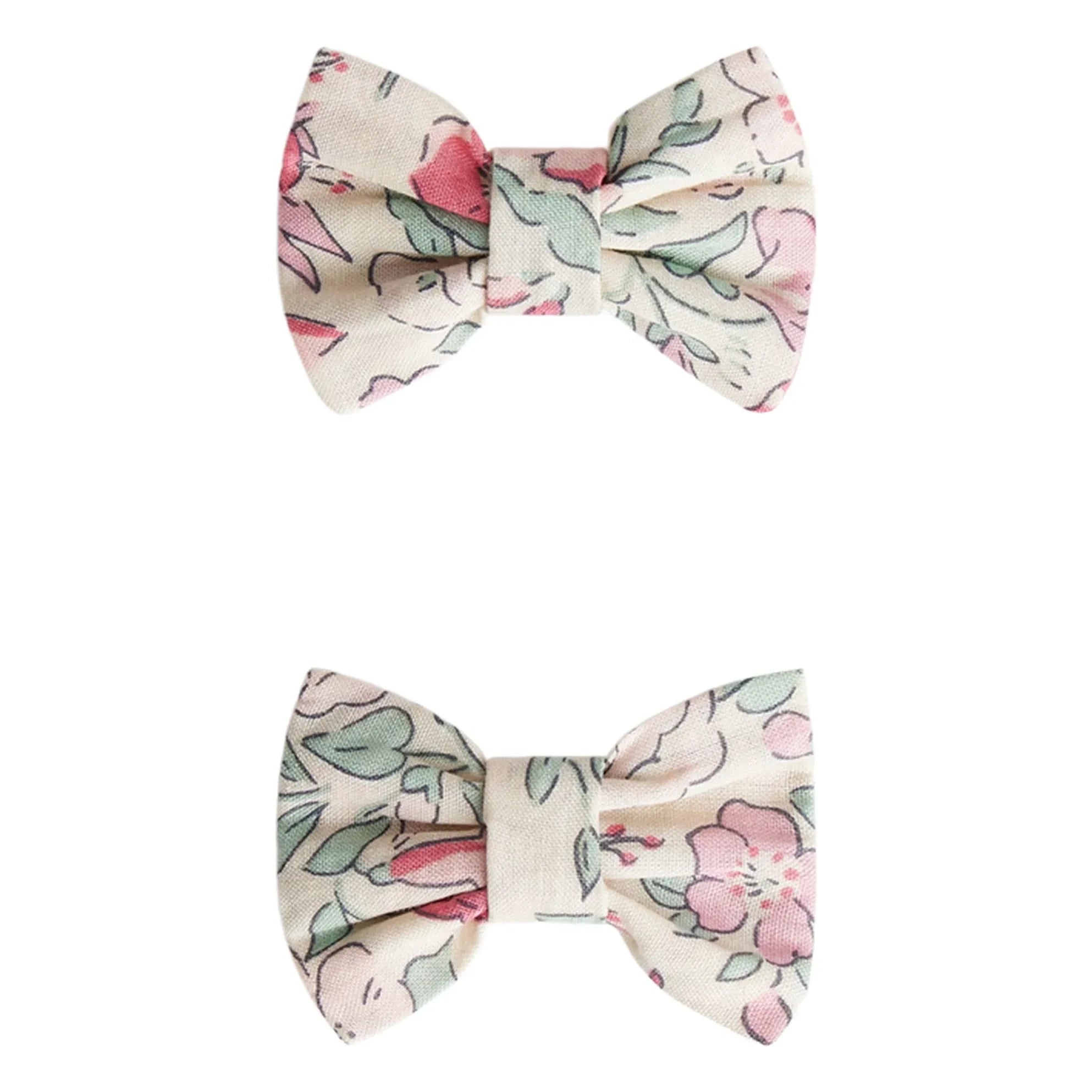 Bonpoint - 2er Set Blumenmuster Miniclic Haarspangen | Rosa