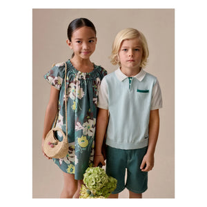 Bonpoint - Goldie Kleid aus Bio-Baumwolle mit Blumenmuster | Dunkelgrün