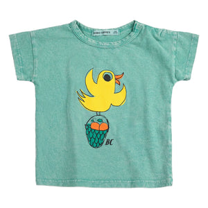 Bobo Choses - Unwashed Bird T-Shirt Bio-Baumwolle | Grün