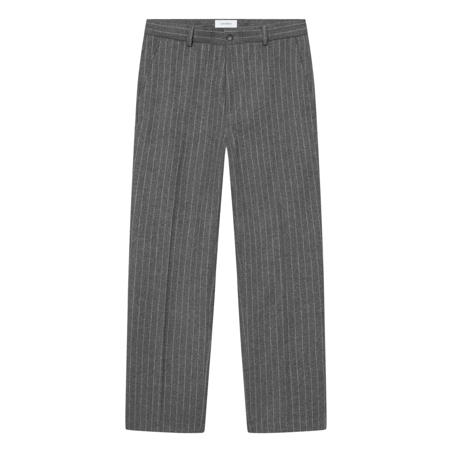 Les Deux - Como Pinstripe Hose Gerades Bein Gestreift | Grau