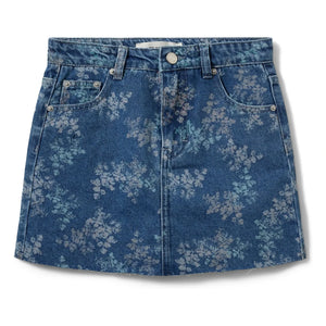 Sofie Schnoor - Cally Denim Blumen Minirock | Denim blau