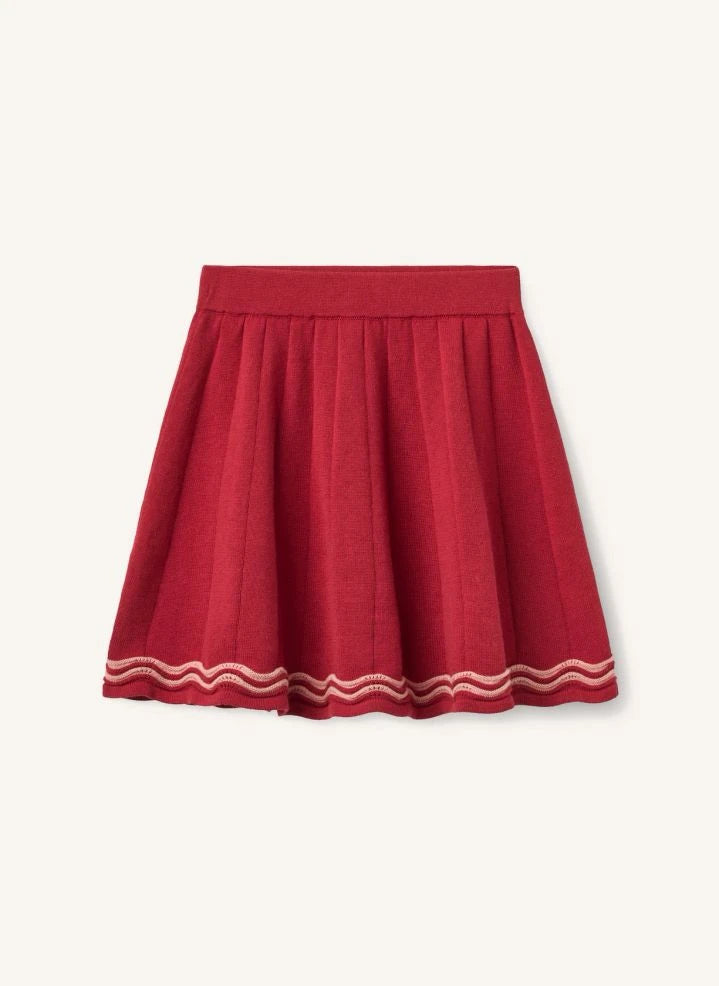 Copenhagen Colors - Bio-Baumwolle Tennis-Strickrock | Rot