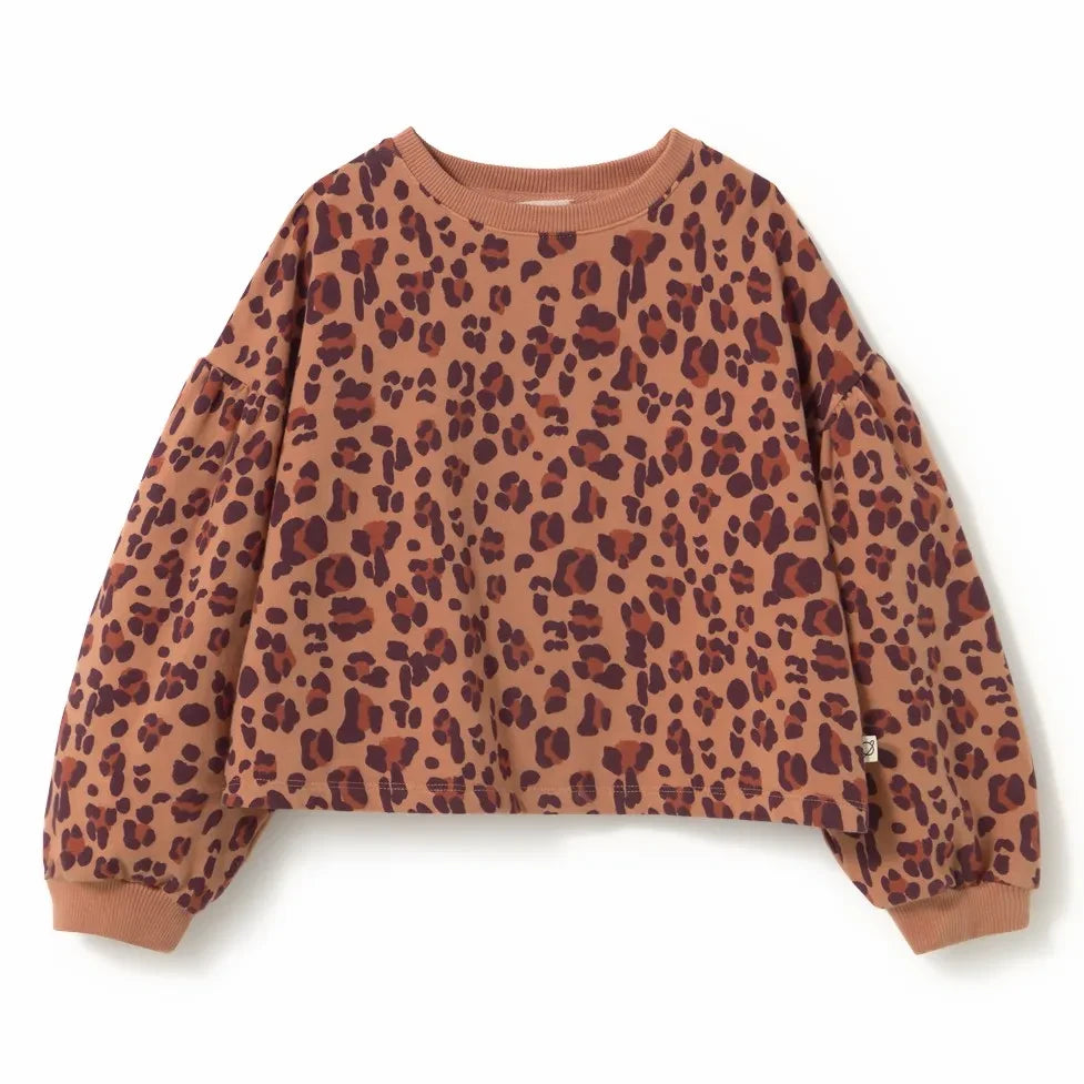 Cozmo - Elia Leopard Sweatshirt aus Bio-Baumwolle | Koralle
