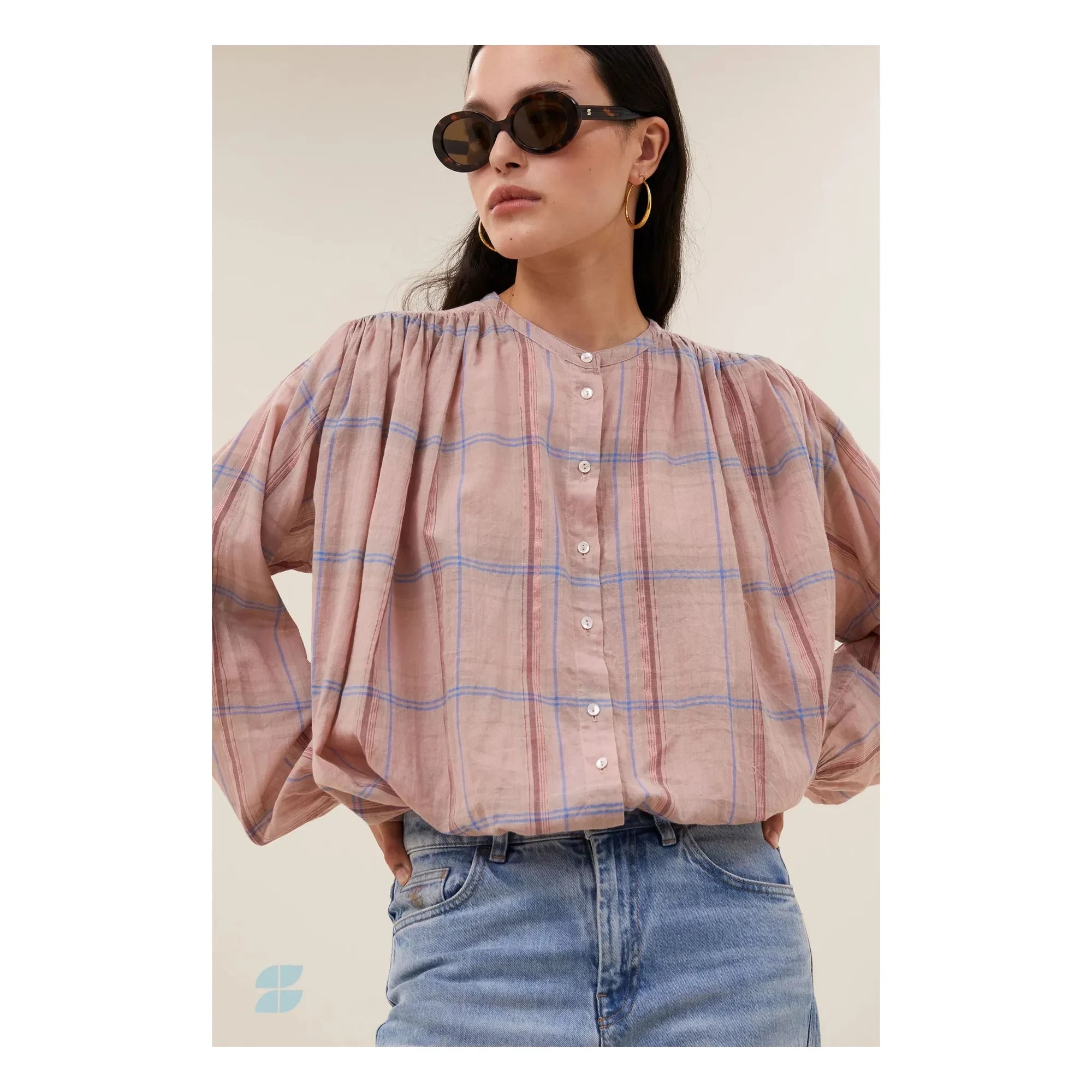 By Bar - Nyka Bio-Baumwollbluse | Altrosa