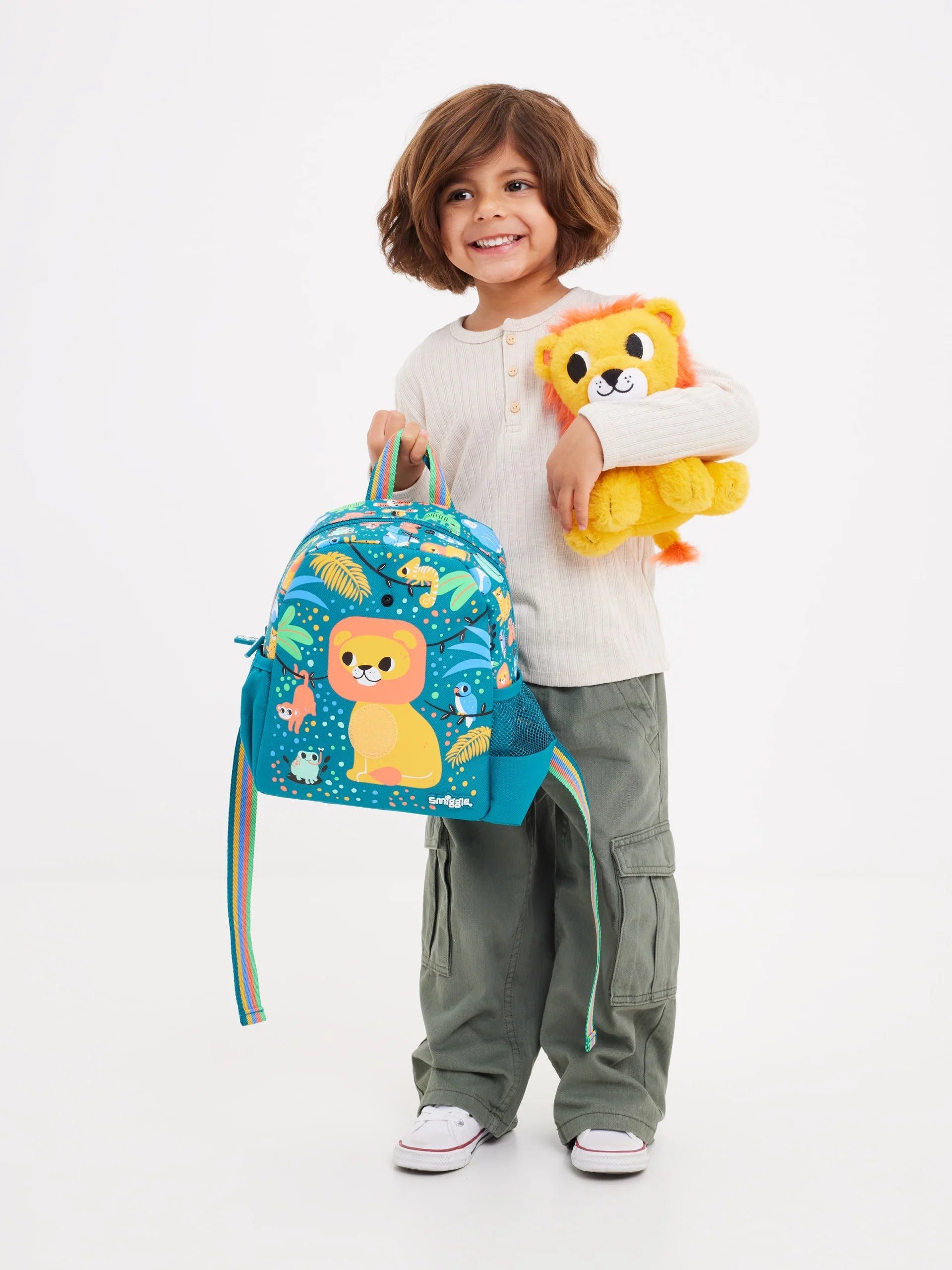 Smiggle - Big Dreams Anaokulu Çıkarılabilir Peluşlu Sırt Çantası-Dinossi