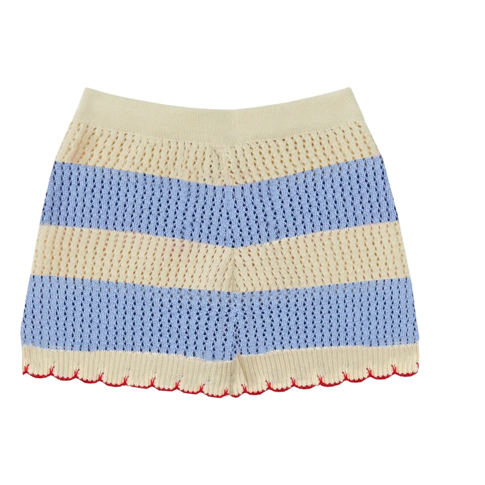 Mipounet - Gestreifte Vita Häkelshorts | Blau