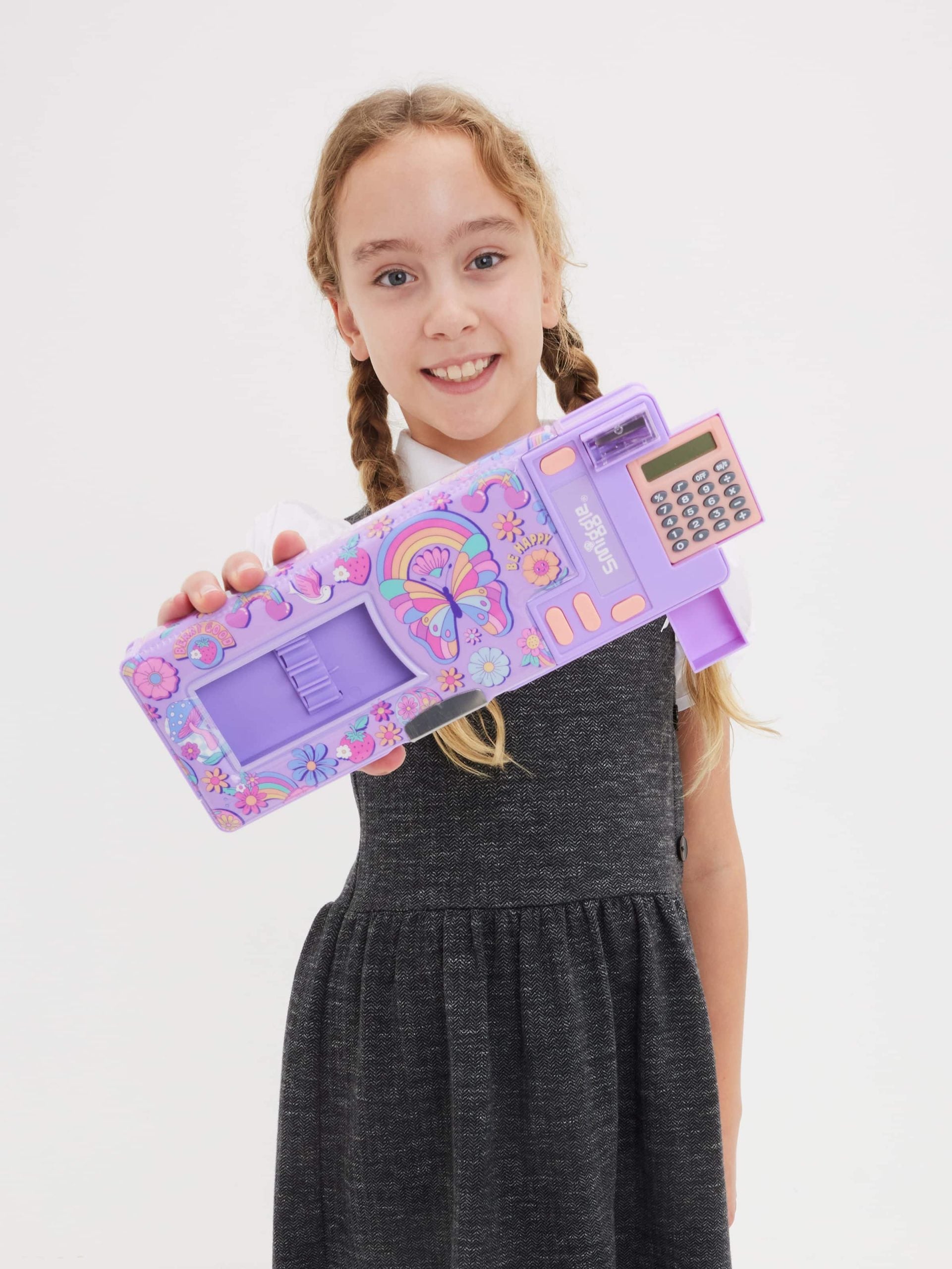Smiggle - Limitless Hesap Makineli Otomatik Kalem Kutusu-Dinossi