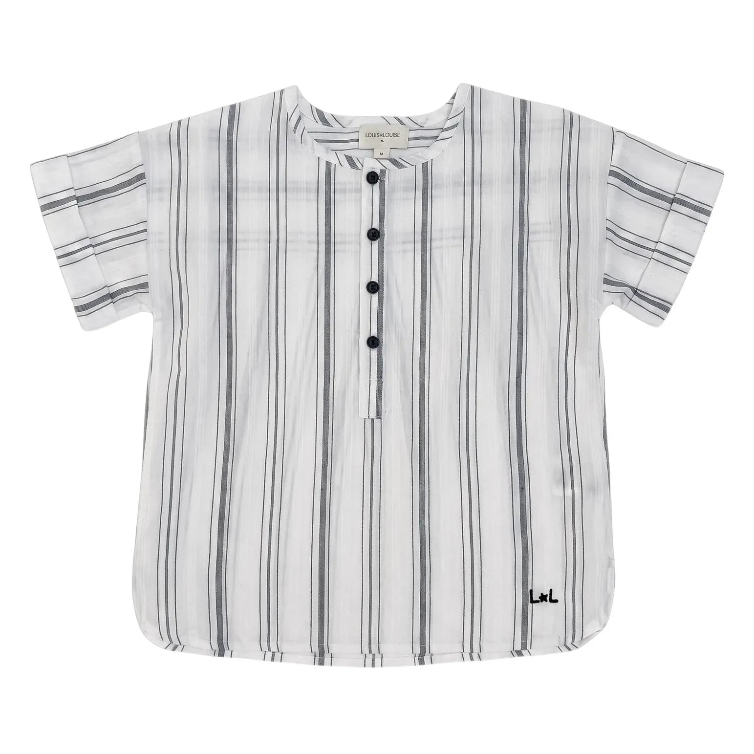 Louis Louise - Saul Gestreifte Kurta | Schwarz