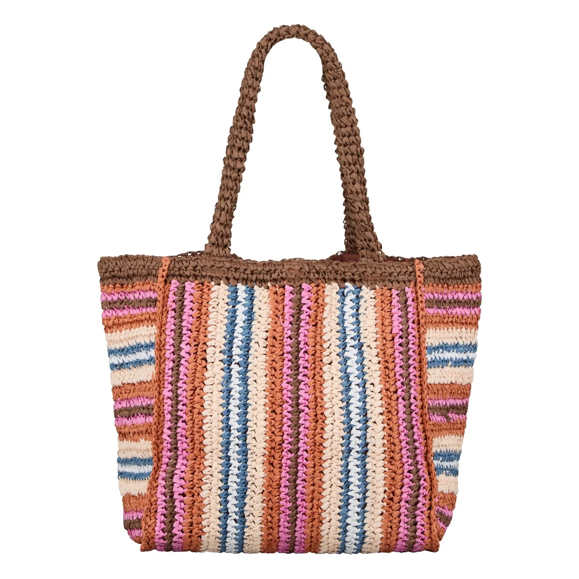 Becksöndergaard - Gestreifte Strohtasche | Braun