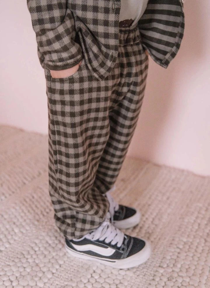 Studio Bohème - Carrott Vichy Organische Baumwollhose | Grau