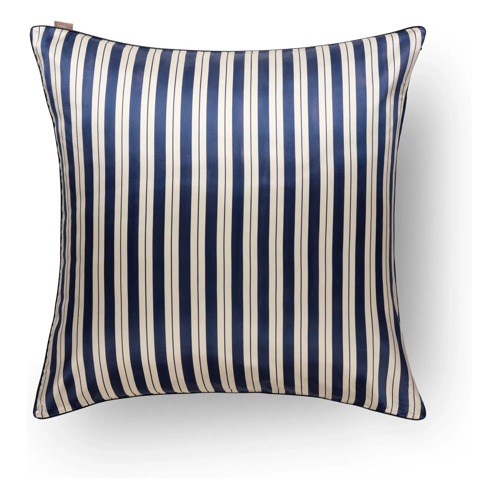 Emily's Pillow - Gestreifter bedruckter Seidenkissenbezug | Dunkelblau