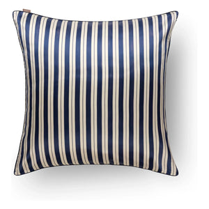 Emily's Pillow - Gestreifter bedruckter Seidenkissenbezug | Dunkelblau