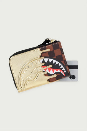 Sprayground - Braune Kunstledergeldbörse mit Haifischen in Paris 910W9341NSZ