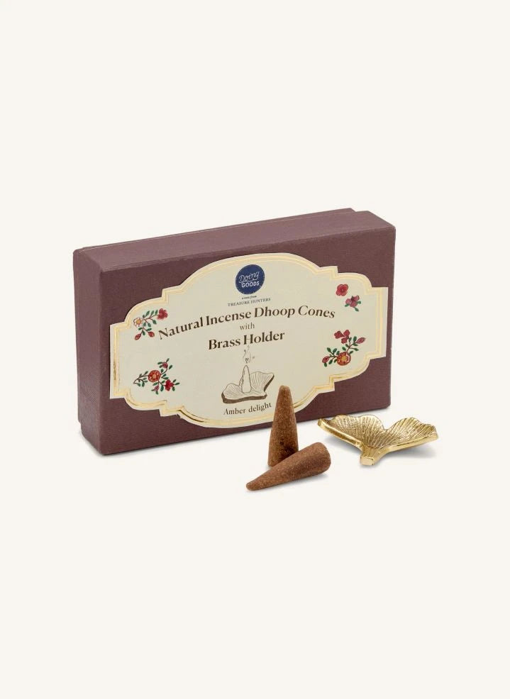 Doing Goods - Bernstein-Räucherkegel-Set | Gold