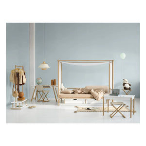Oliver Furniture - Meşe ve kanvastan Camp çocuk taburesi