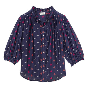 M.A.B.E. - Auden Baumwollbluse | Marineblau