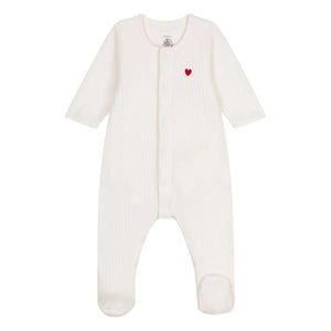 Petit Bateau - Fuchs Pyjama aus Bio-Baumwolle | Ecru