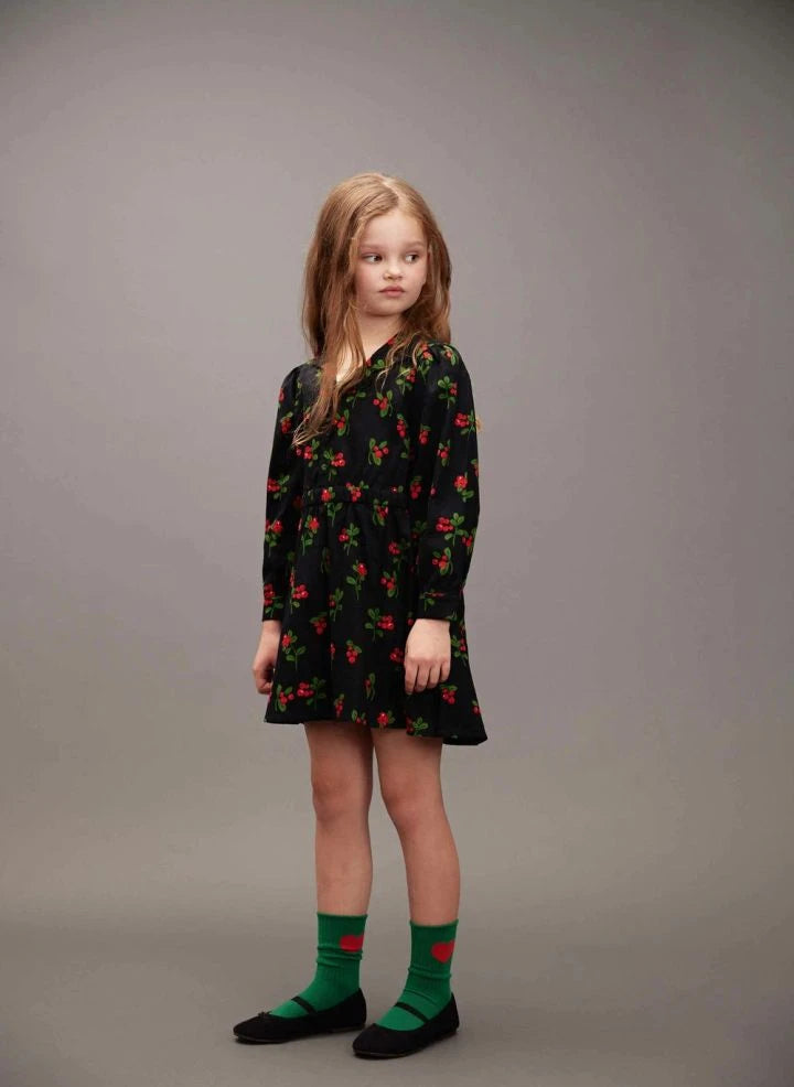 Mini Rodini - Lingonberries Bio-Baumwollkleid | Schwarz