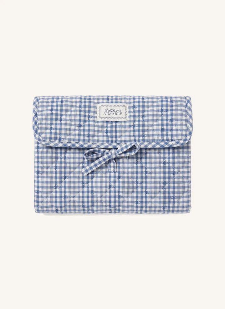 Editions Aimable - Marcel Nomad Bett | Blau Vichy Baumwolle