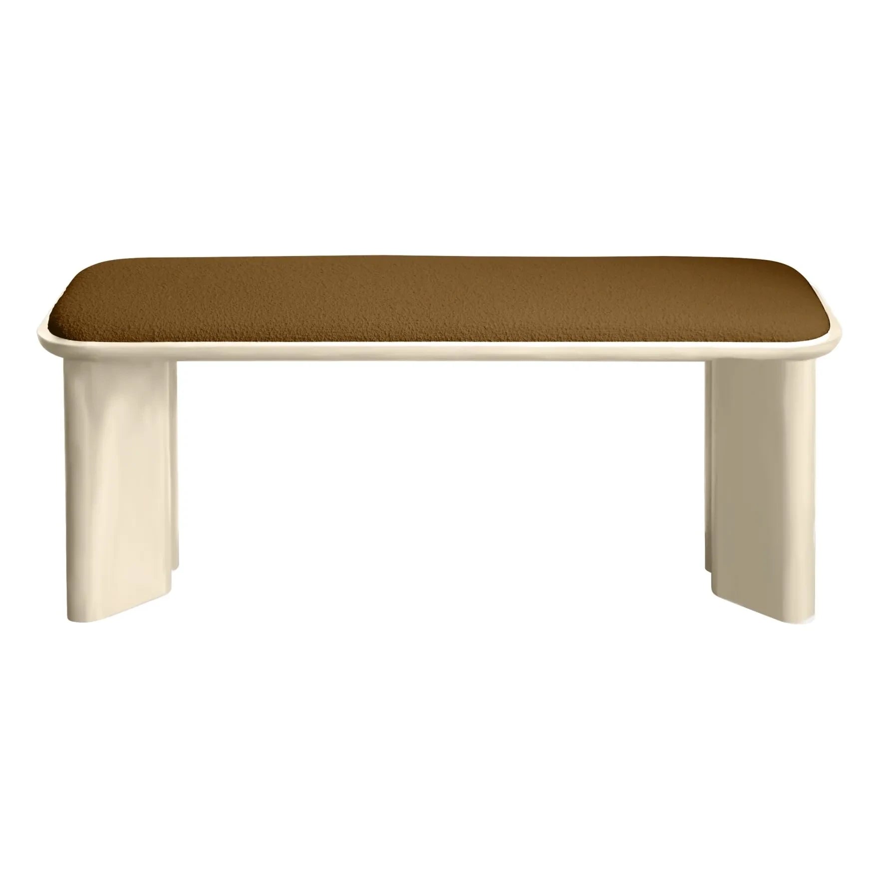 Gabrielle Paris – Lazarus Bank aus poliertem Holz | Creme