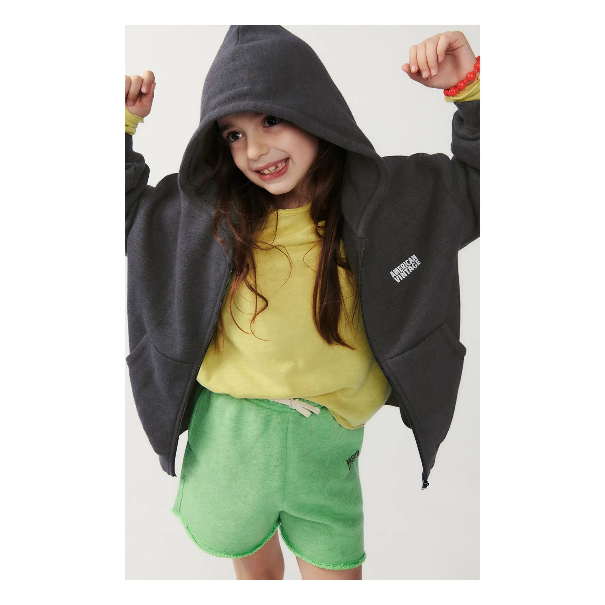 American Vintage - Doven Zip-Sweatshirt | Meliert Kohlegrau