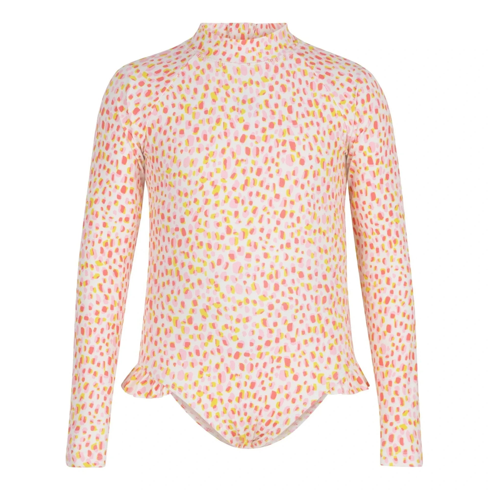 Petit Bateau - Gestreifter Langarm-Badeanzug | Rosa