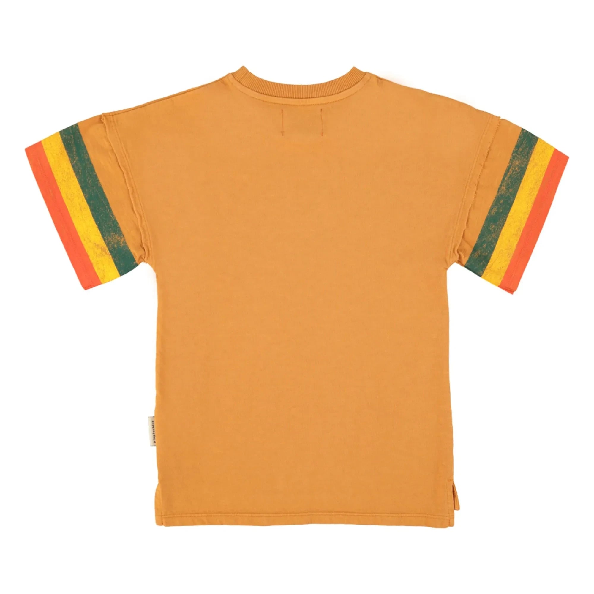 Piupiuchick - Gestreiftes T-Shirt-Kleid | Camel