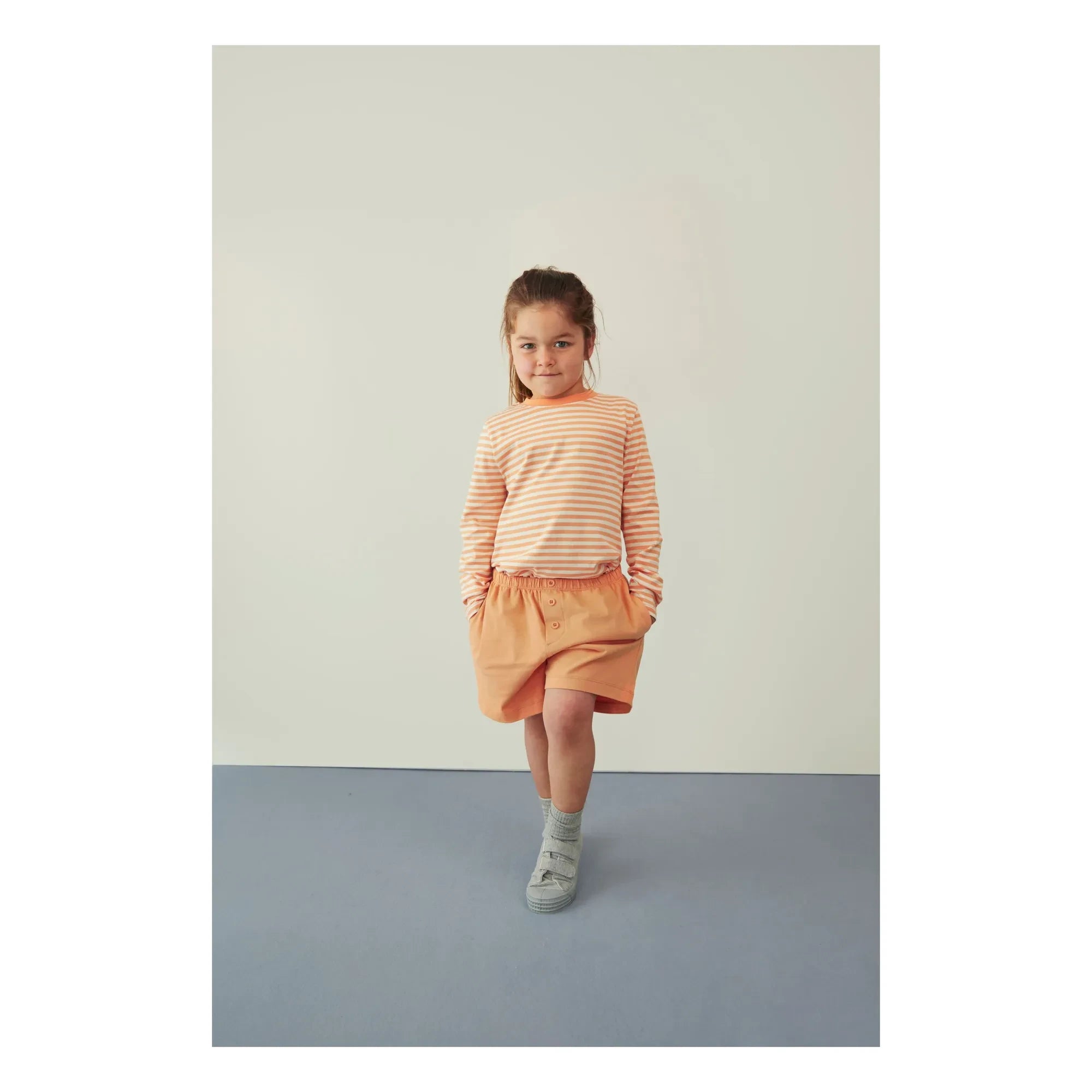 Gray Label - Bio-Baumwoll-Shorts mit Knöpfen | Aprikose