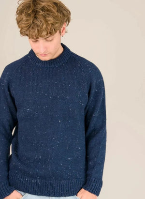 Origin Knitwear - Raglan Großer Strickpullover | Dunkelblau