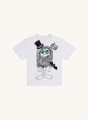 Stella McCartney Kids - Halloween-T-Shirt mit Patch, Bio-Baumwolle | Weiß