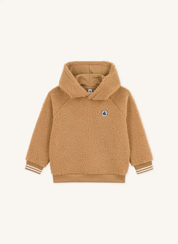 Petit Bateau - Sweatshirt im Sherpa-Stil | Camel