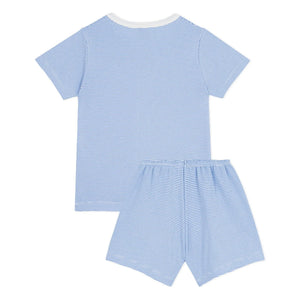 Petit Bateau - Gestreifte Pyjamashorts aus Bio-Baumwolle | Blau