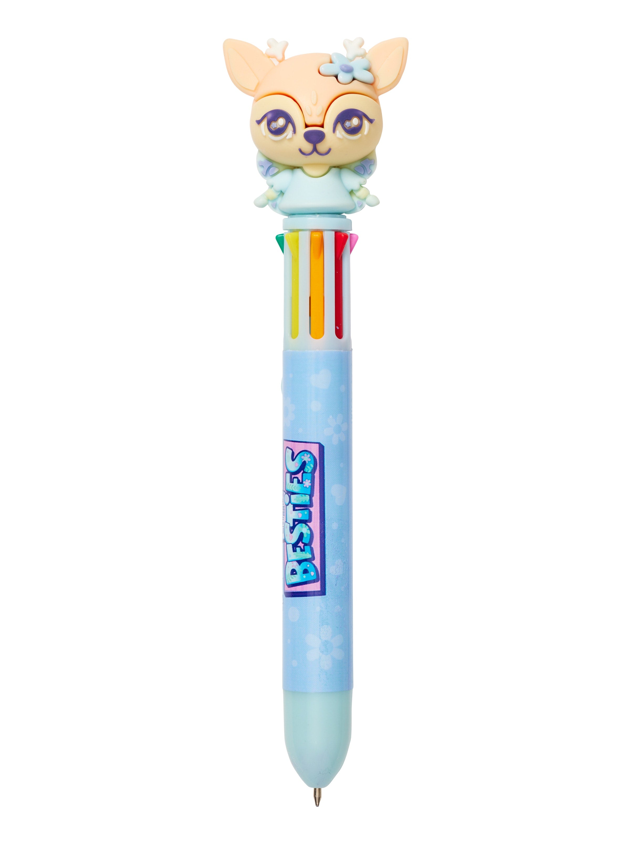 Smiggle - Besties 8 Renkli Gökkuşağı Tükenmez Kalemi-Dinossi