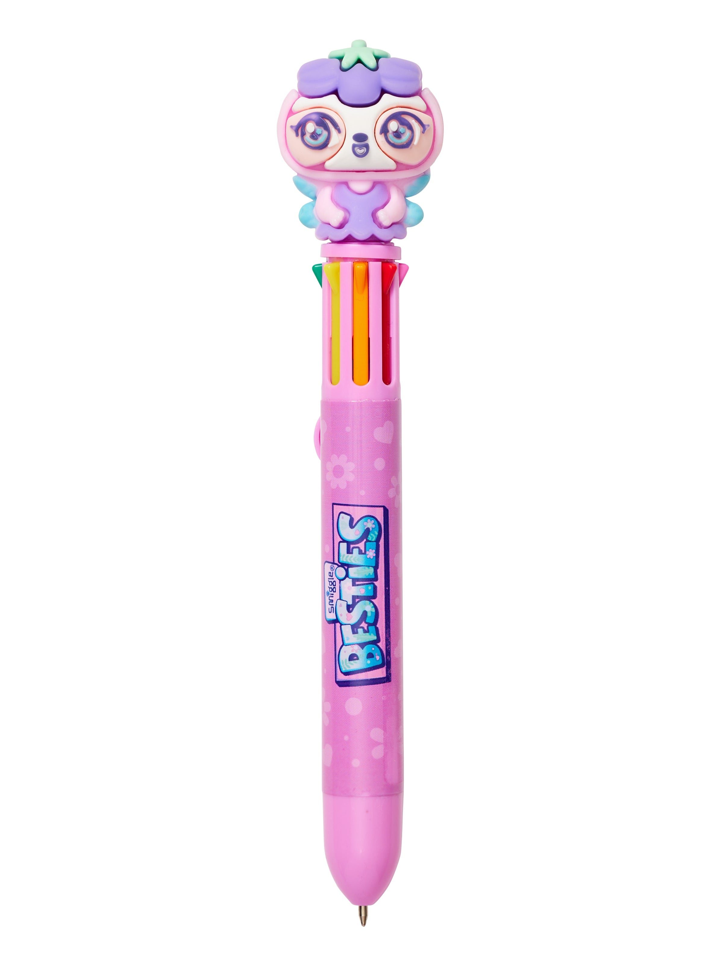 Smiggle - Besties 8 Renkli Gökkuşağı Tükenmez Kalemi-Dinossi