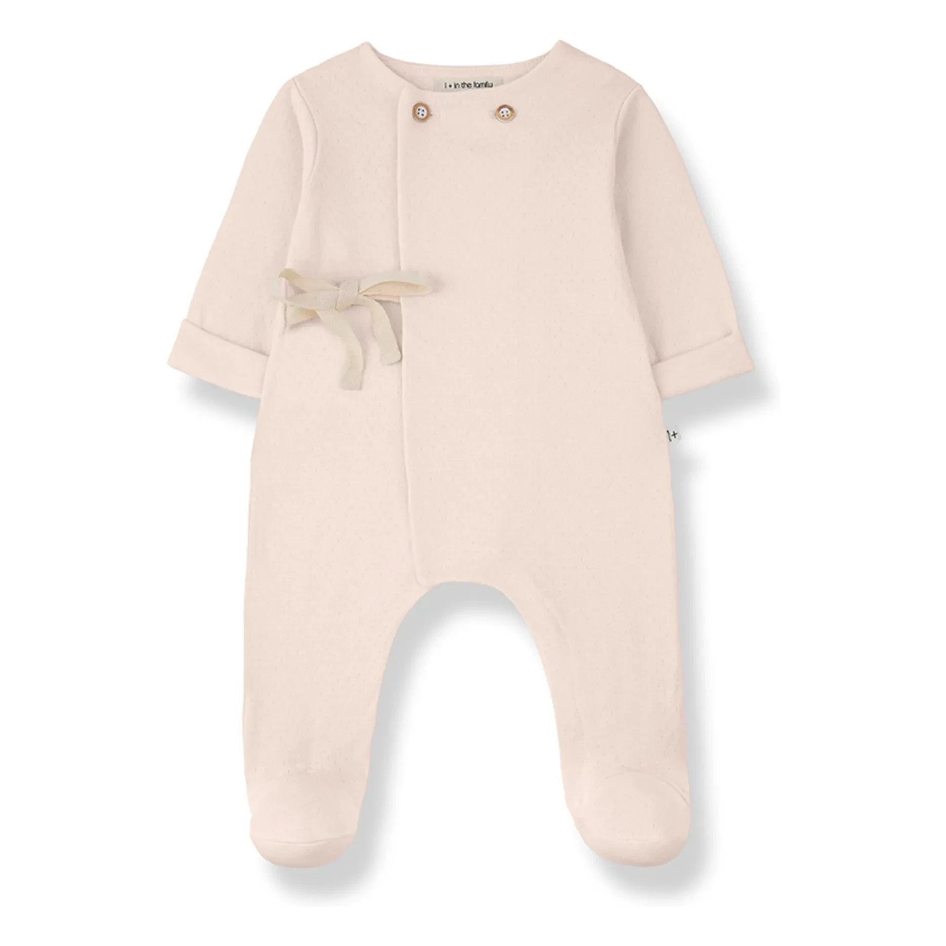 1+ in the family - Pointelle Baptiste Strampler | Beige Rosa