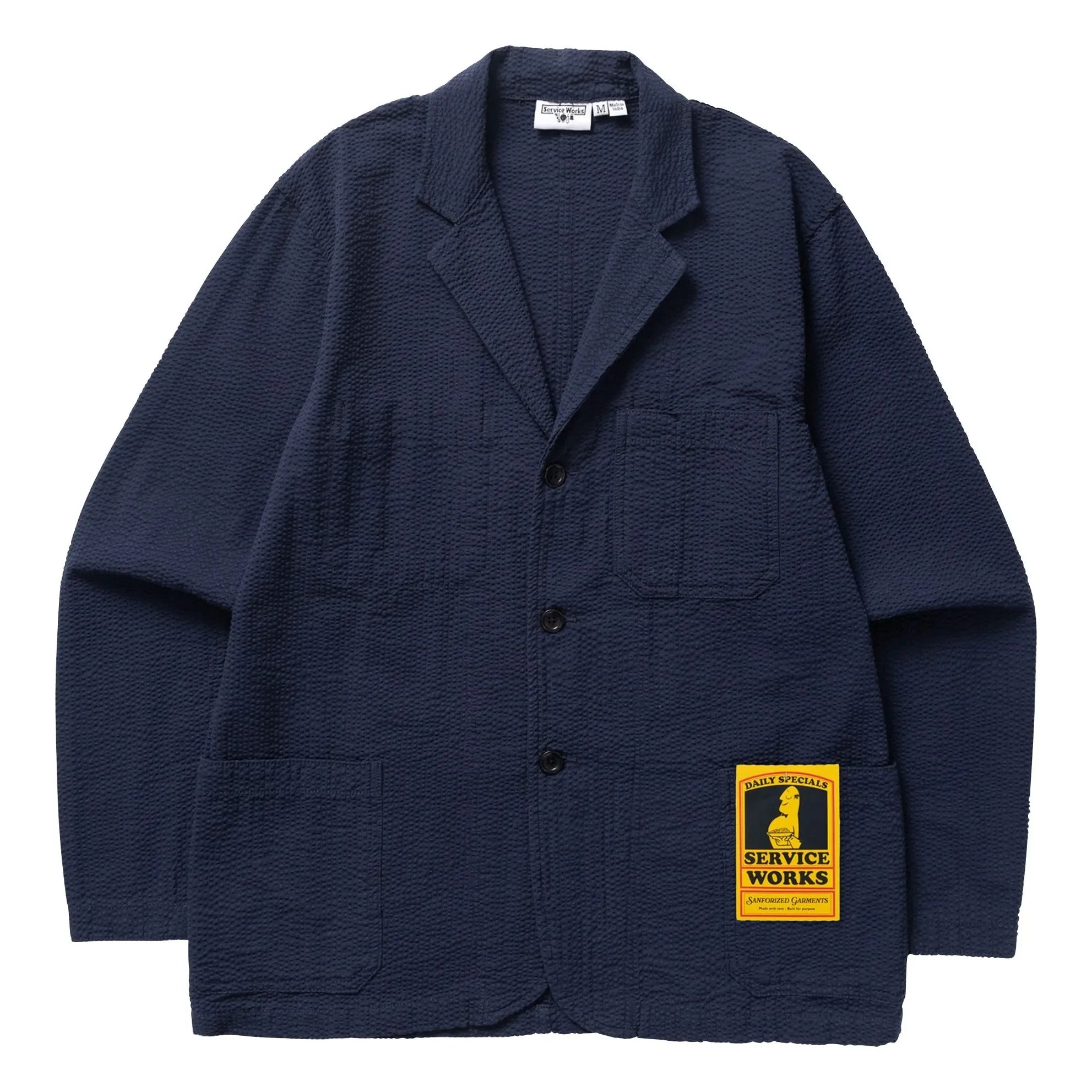 Service Works – Seersucker Server Jacke | Marineblau