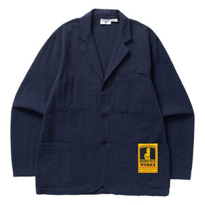 Service Works – Seersucker Server Jacke | Marineblau