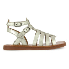 Pom d'Api - Gladiator-Sandalen Plagette | Silber