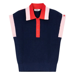Indee - Valor Netz-Polo-Shirt | Marineblau