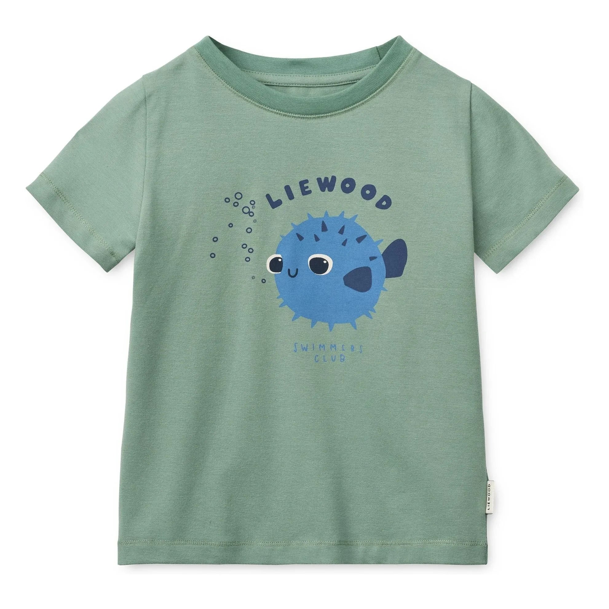 Liewood - Bio-Baumwoll-T-Shirt und Shorts-Set mit Kugelfisch-Motiv | Grün