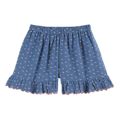 Emile et Ida – Rüschenshorts mit Blumenmuster | Blau