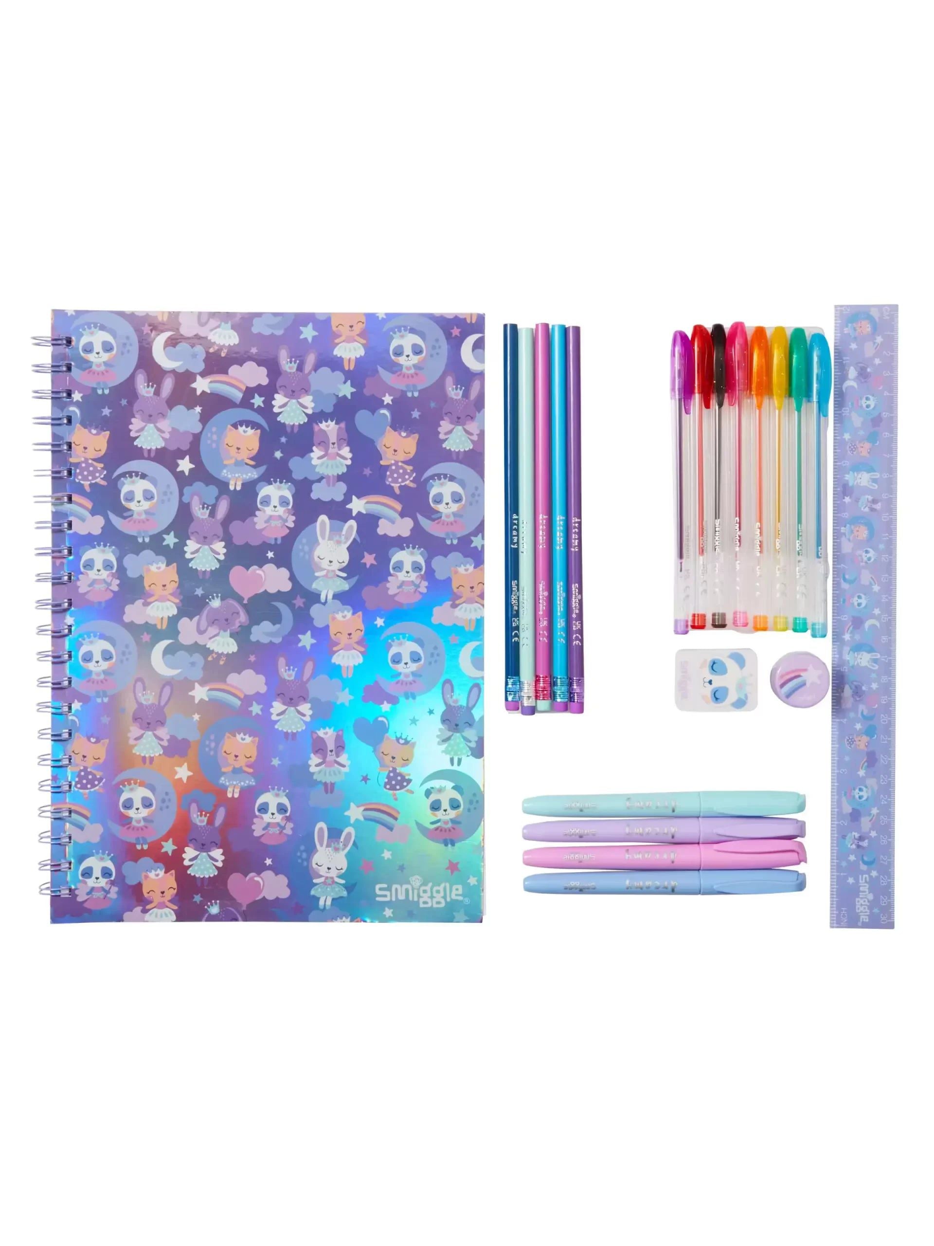 Smiggle - Wish A4 Defter ve Kırtasiye Seti-Dinossi