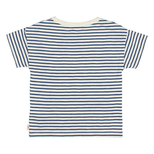 Búho - Gestreiftes Gelato Bio-Baumwoll-T-Shirt | Marineblau