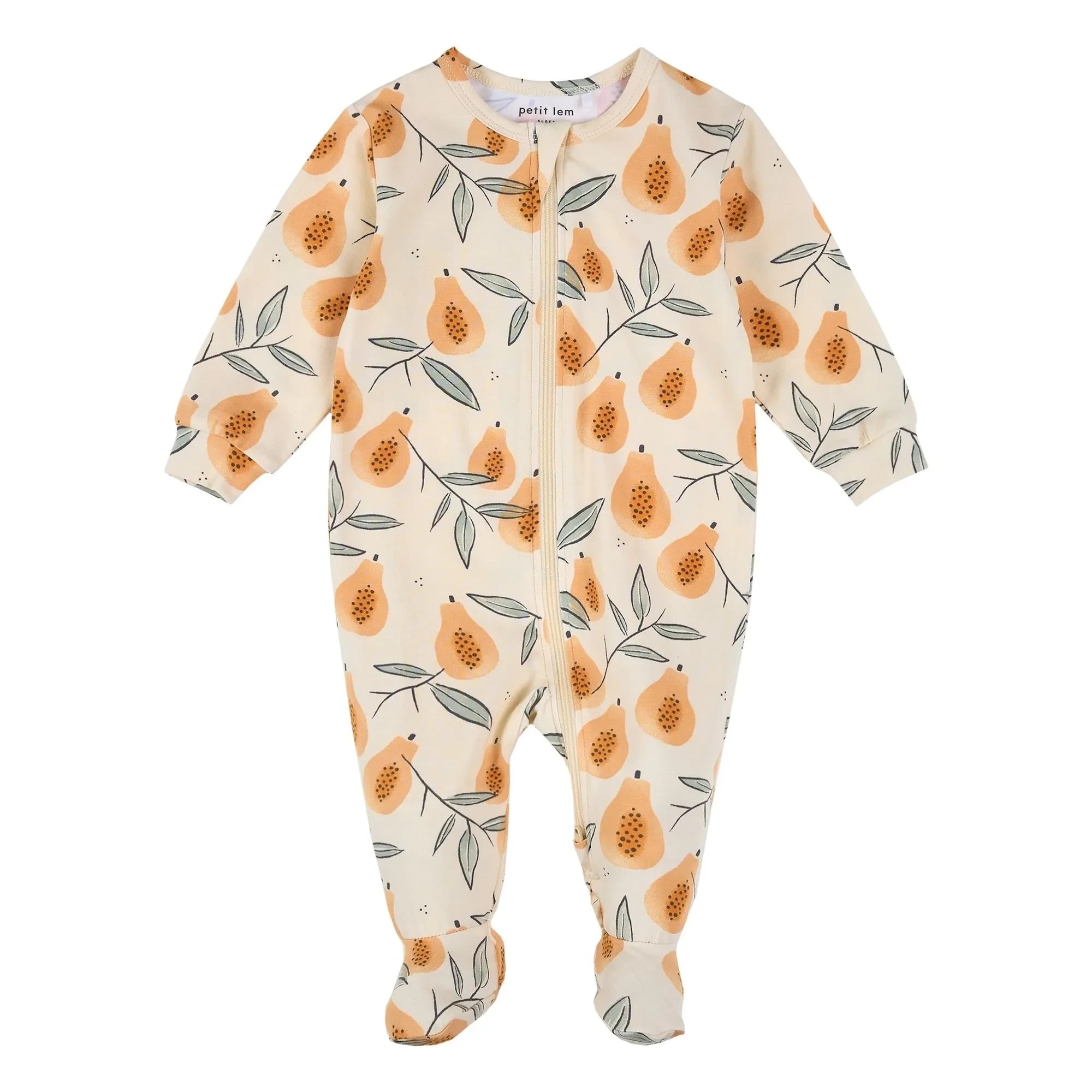 Petit Lem - Strampler aus Bio-Baumwolle Papaya | Beige