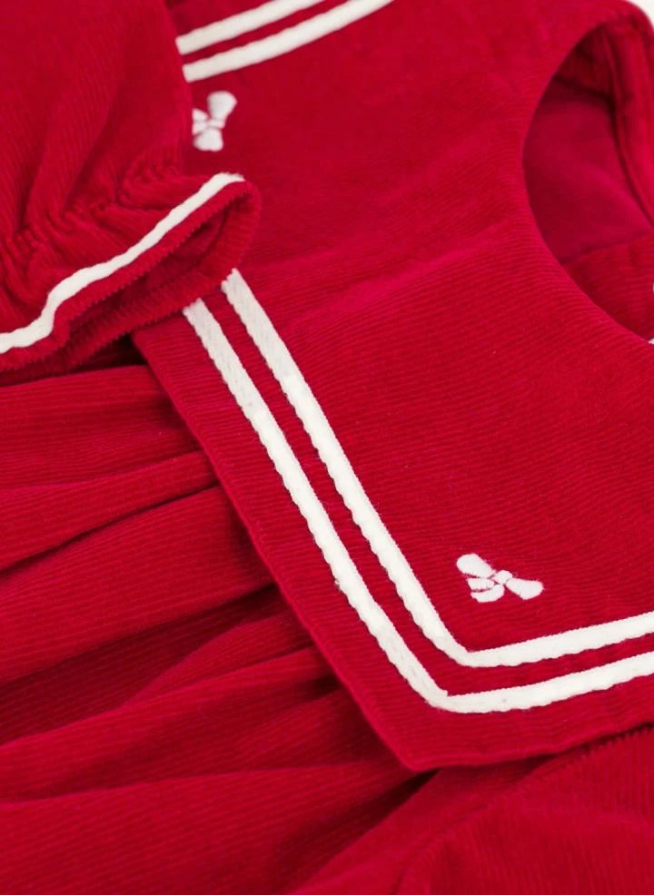 Petit Bateau - Strampler aus Bio-Baumwollvelours | Rot