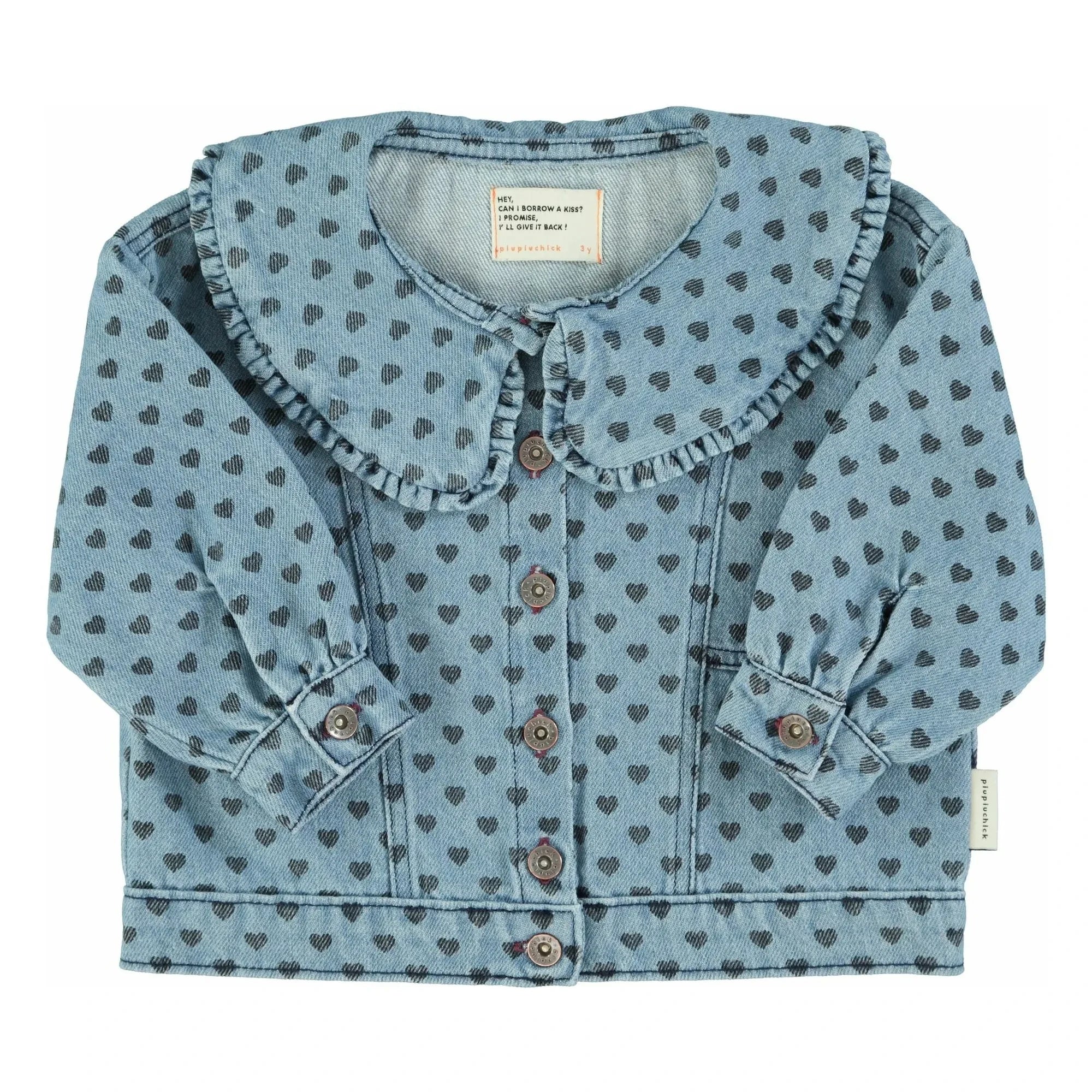 Piupiuchick - Claudine Jeansjacke mit Herzkragen | Hellblau