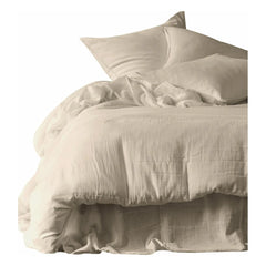 Haomy - Mykonos Kissenbezüge aus Baumwollgaze - 2er-Set | Kalkstein